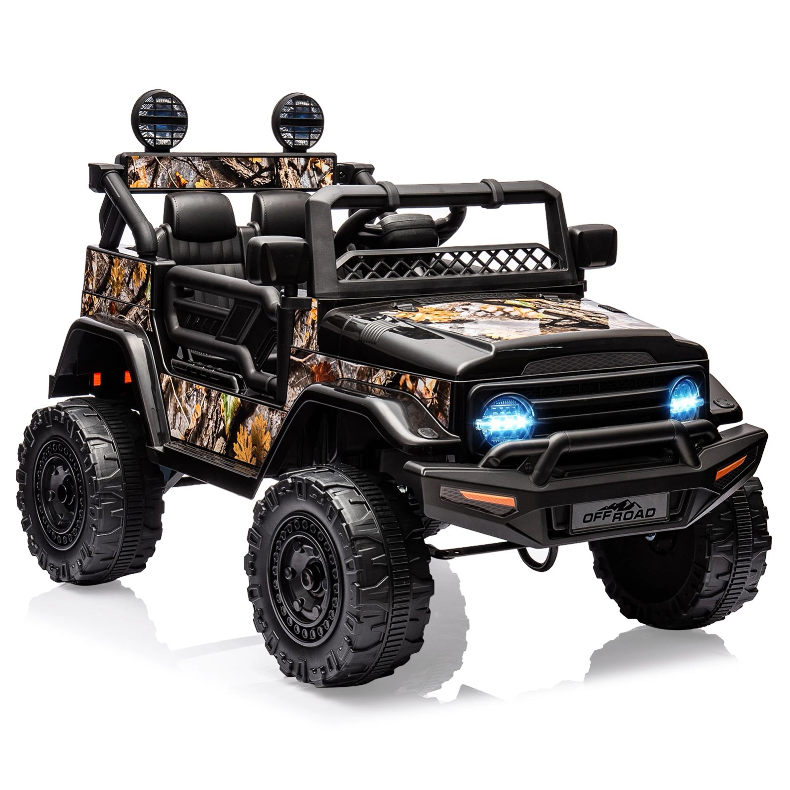 Remote Control Jeep Power Wheels 12V Kids Ride On Truck for 3-8 years Birthday Gifts