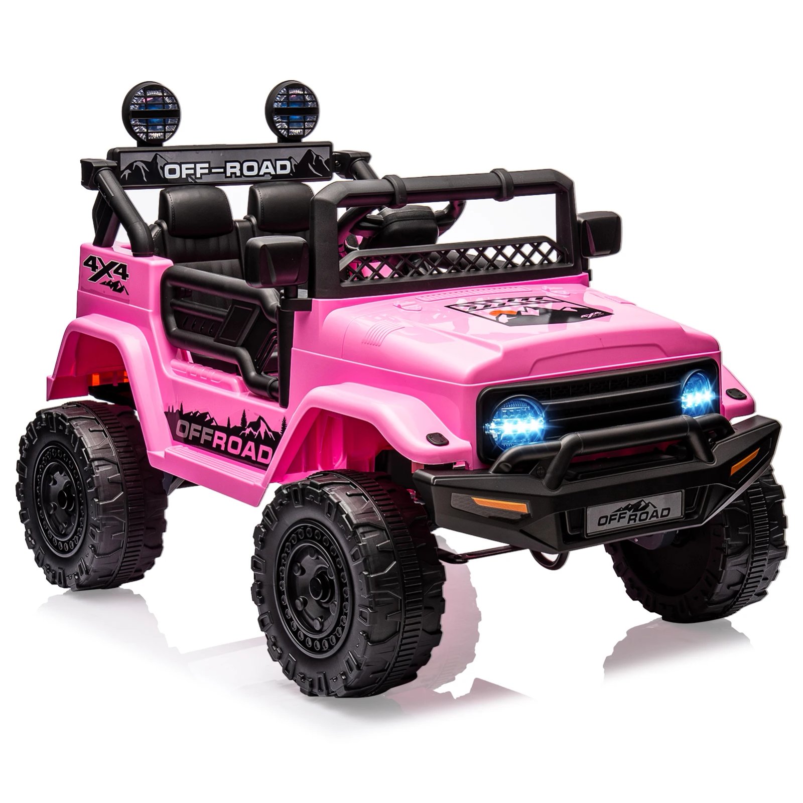 Remote Control Jeep Power Wheels 12V Kids Ride On Truck for 3-8 years Birthday Gifts